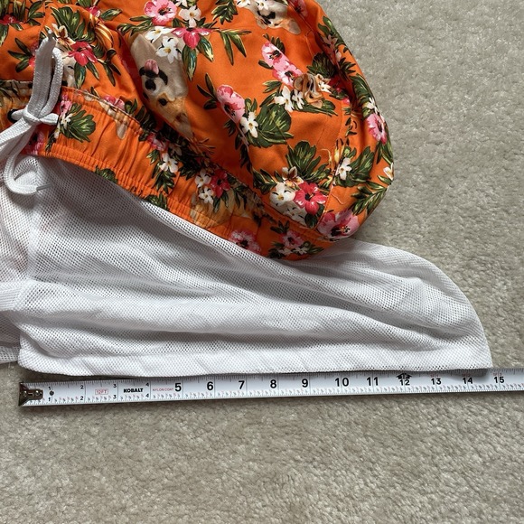 Black Matter Corgi Floral Swim Trunks Mens XL Orange NWT - Picture 7 of 7